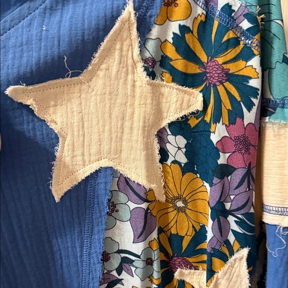 BiBi Royal Blue Star & Floral Patchwork Hoodie - Picture 4 of 6